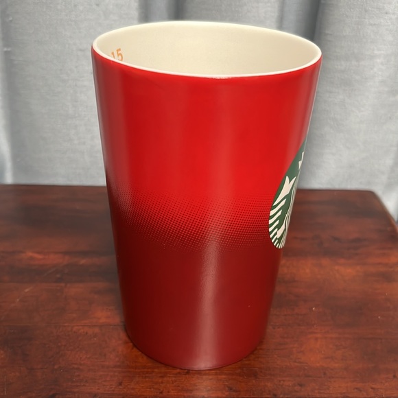 Starbucks 2015 Red Ombre Ceramic Coffee Mug 16 oz - Picture 5 of 9